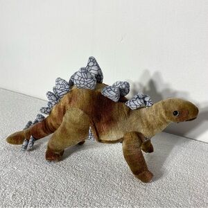 Wishpets Brown Grey Plush Stegosaurus Toy Stuffed Animal